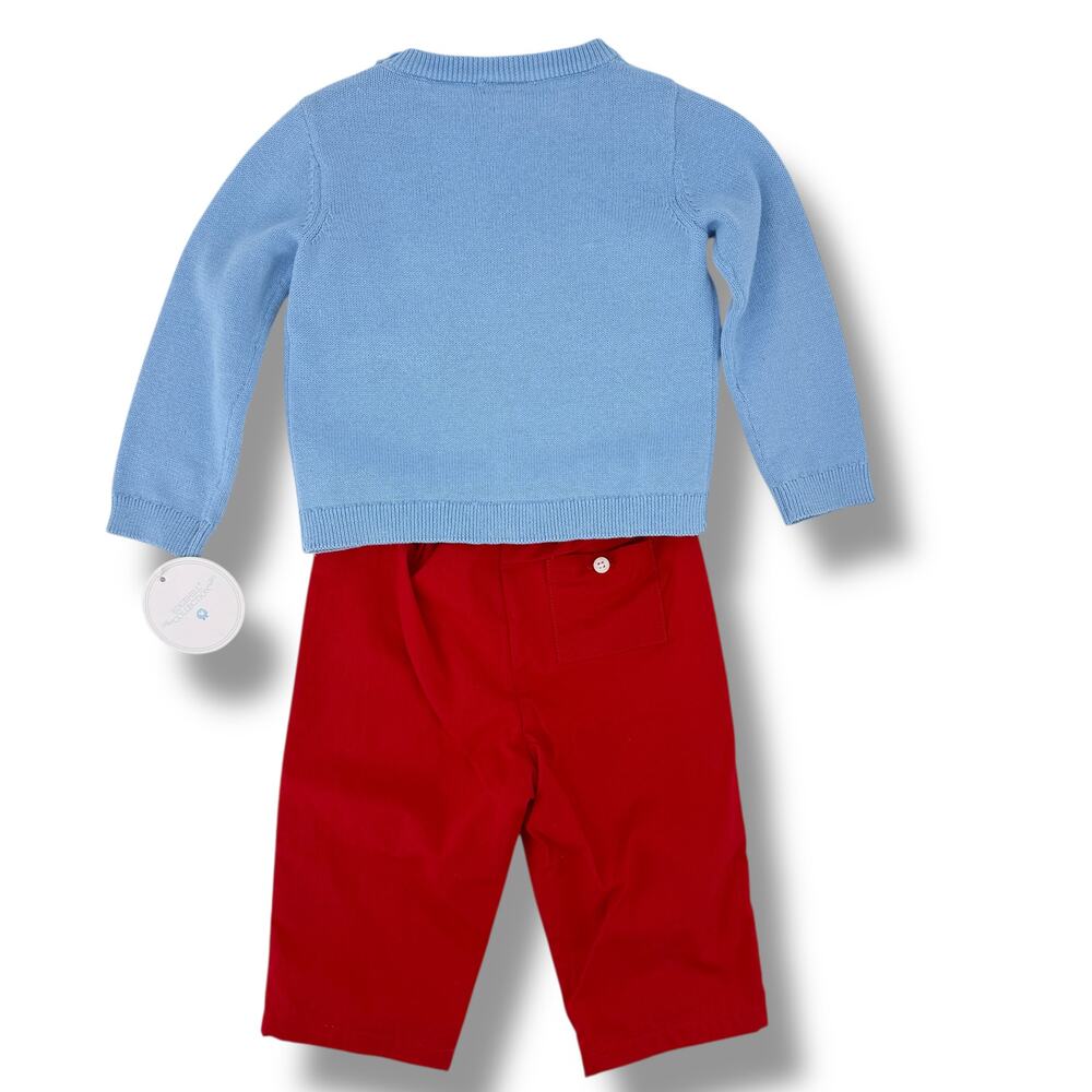 Edgehill Collection Baby Boy Race Car Knit Sweater Pants Set Size 18 Months - Picture 4 of 6